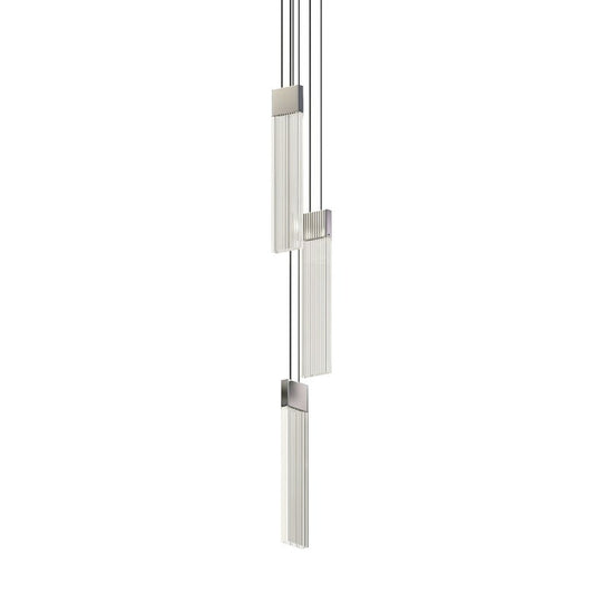 V-Panels Thin 3-Light Pendant - Polished Chrome by SONNEMAN