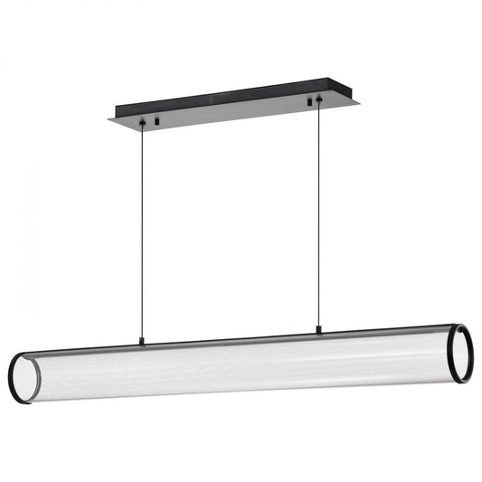 Vale - 43 Inch LED Island Pendant - Matte Black - Silk Screened Acrylic Lens - Satco 62-2041