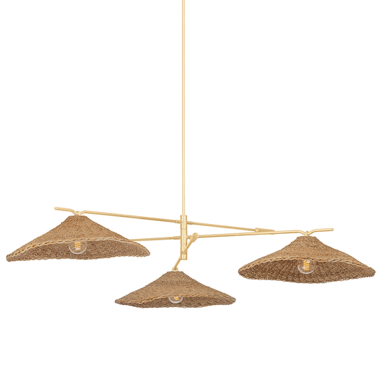 Valier Chandelier - 3-Light - Vintage Gold Leaf - Troy Lighting F8772-VGL