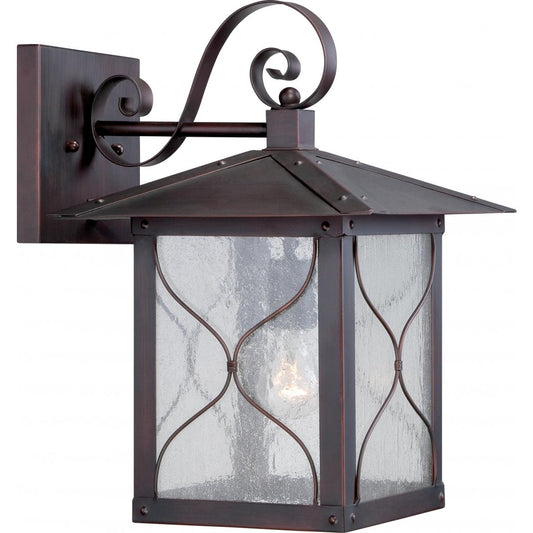 Vega -1 Light - 11" Wall Lantern with Clear Seed Glass - Classic Bronze Finish - Satco 60-5613