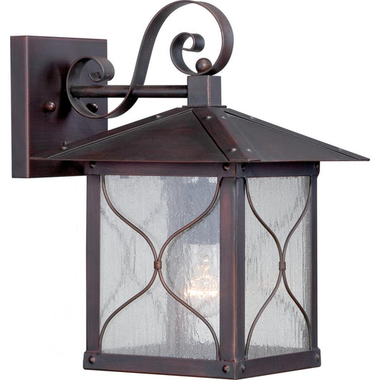 Vega - 1 Light - 9" Wall Lantern with Clear Seed Glass - Classic Bronze Finish - Satco 60-5612