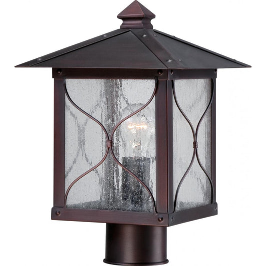 Vega - 1 Light - Post Lantern with Clear Seed Glass - Classic Bronze Finish - Satco 60-5615