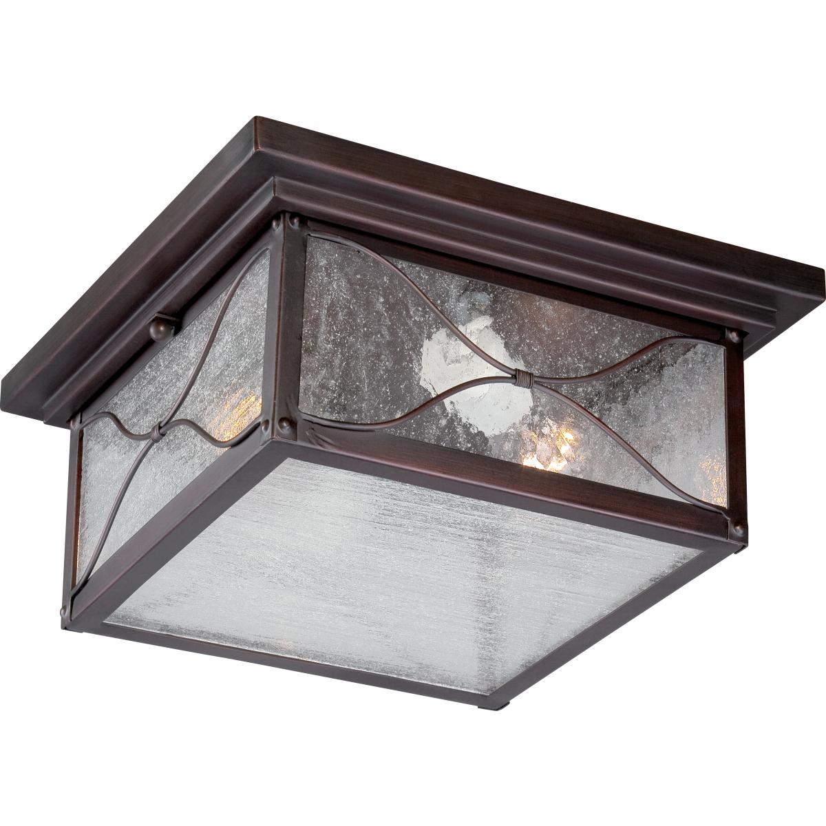 Vega - 2 Light - Flush with Clear Seed Glass - Classic Bronze Finish - Satco 60-5616