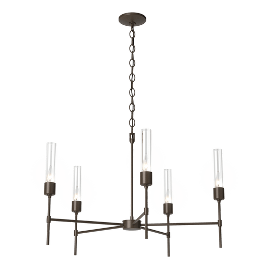 Vela 5-Arm Chandelier - Bronze - Clear Glass by Hubbardton Forge