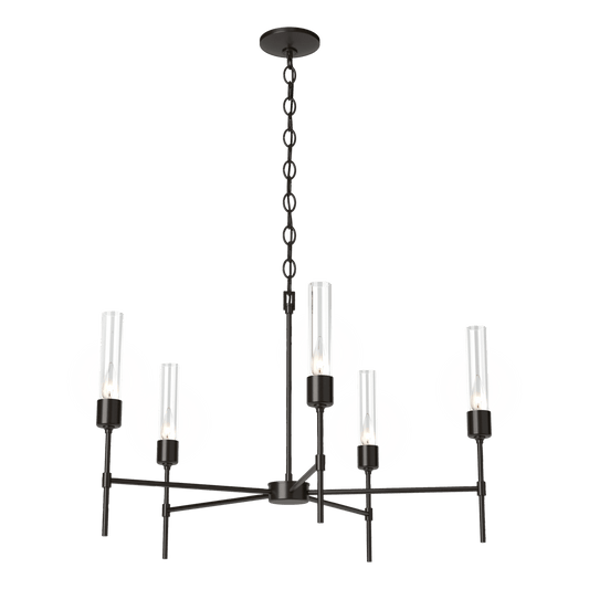 Vela 5-Arm Chandelier - Oil Rubbed Bronze - Clear Glass by Hubbardton Forge