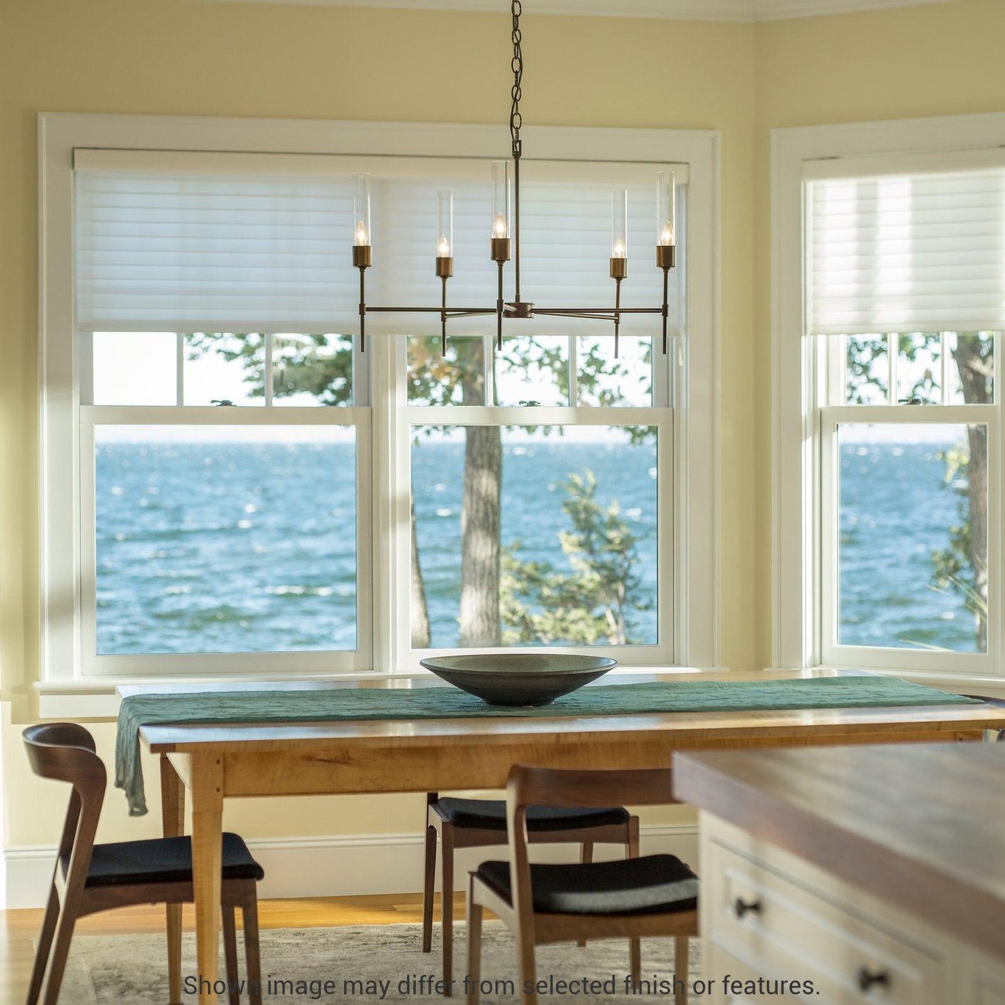 Vela 5-Arm Chandelier - White - Frosted Glass by Hubbardton Forge