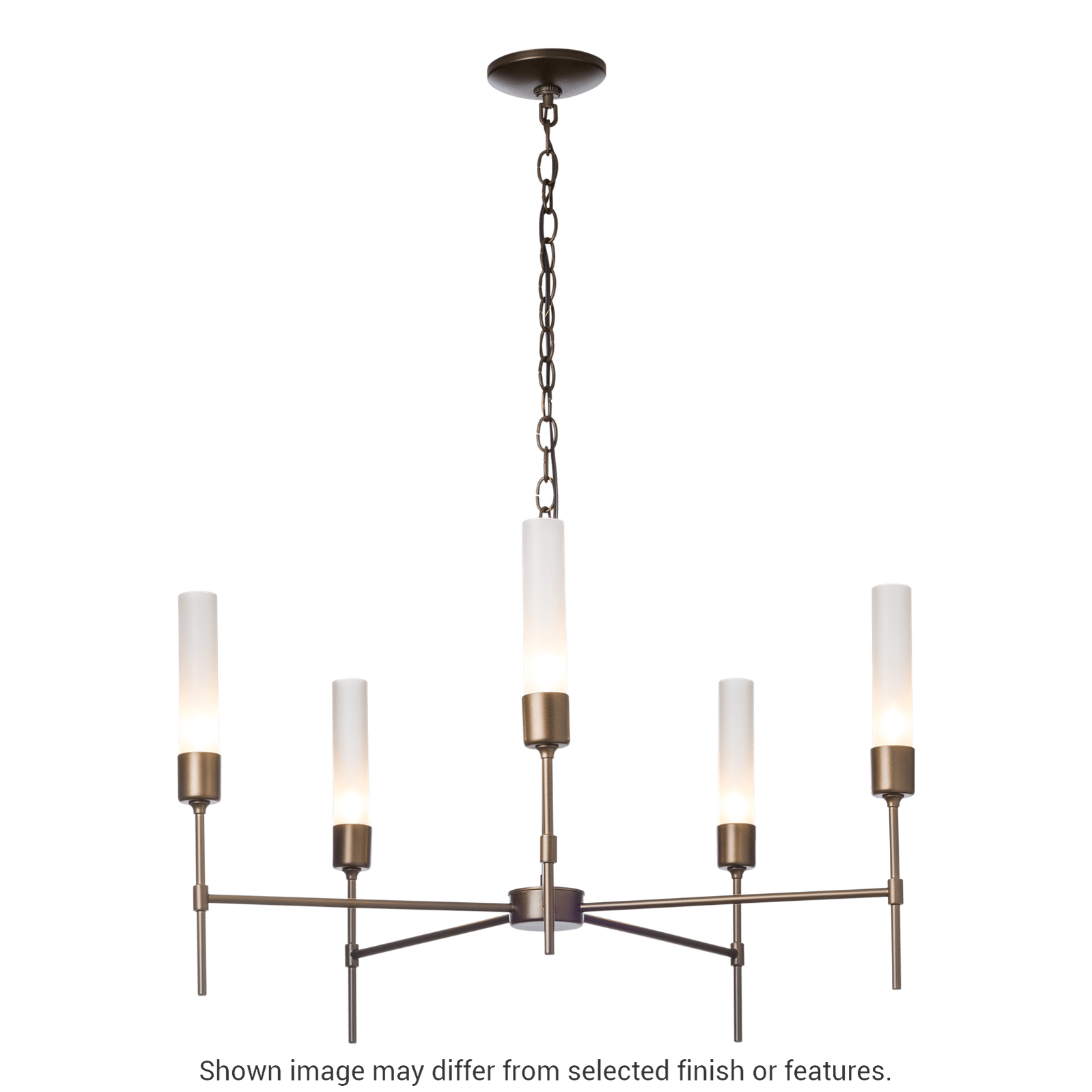 Vela 5-Arm Chandelier - White - Frosted Glass by Hubbardton Forge