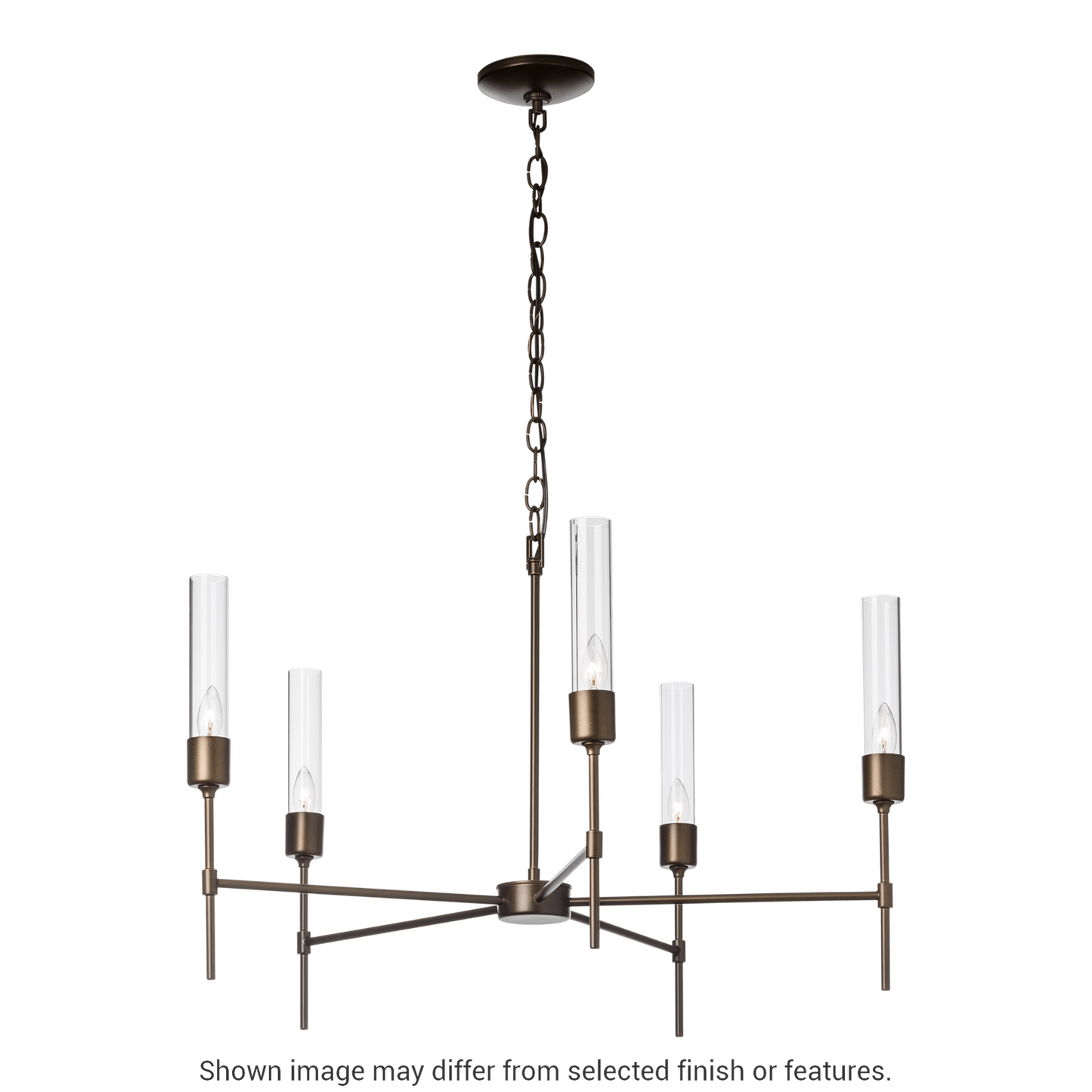 Vela 5-Arm Chandelier - White - Frosted Glass by Hubbardton Forge