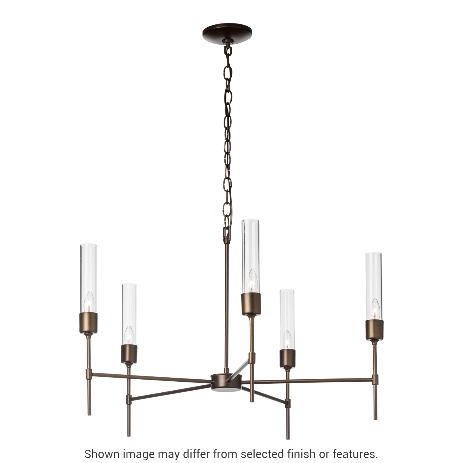 Vela 5-Arm Chandelier - White - Frosted Glass by Hubbardton Forge