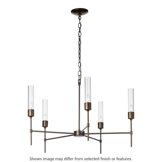 Vela 5-Arm Chandelier - White - Frosted Glass by Hubbardton Forge
