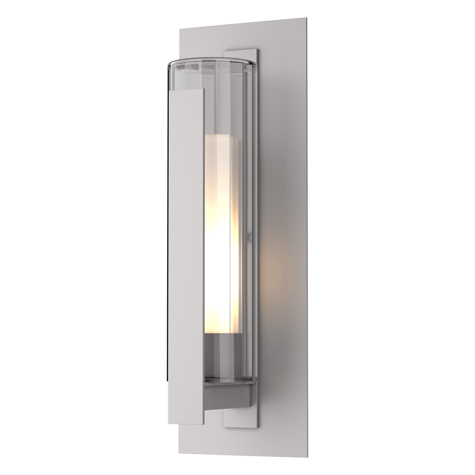 Vertical Bar Fluted Glass Large Outdoor Sconce - Coastal Burnished Steel by Hubbardton Forge