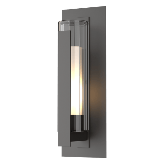 Vertical Bar Fluted Glass Large Outdoor Sconce - Oil Rubbed Bronze by Hubbardton Forge