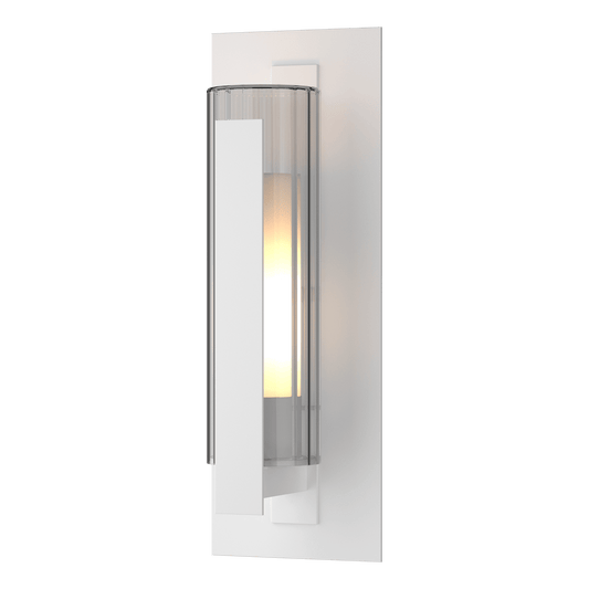 Vertical Bar Fluted Glass Medium Outdoor Sconce - White by Hubbardton Forge