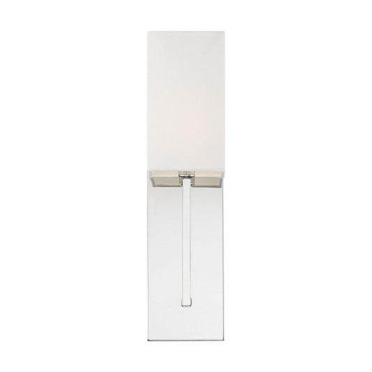 Vesey - 1 Light Wall Sconce - with White Linen Shade - Polished Nickel Finish - Satco 60-6693
