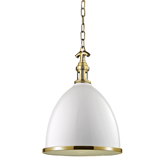 Viceroy Pendant - White/Aged Brass by Hudson Valley Lighting