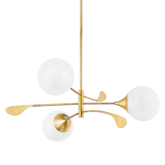 Victoria Chandelier - 3-Light - Vintage Gold Leaf - Mitzi H812803-VGL