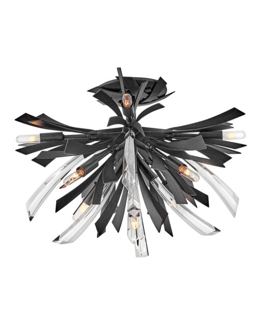 Vida Medium Semi Flush Mount - Brushed Graphite by Fredrick Ramond