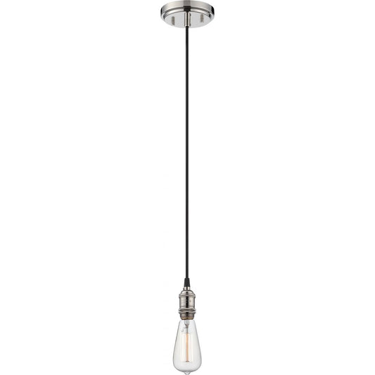 Vintage - 1 Light Pendant - Polished Nickel Finish - Satco 60-5405