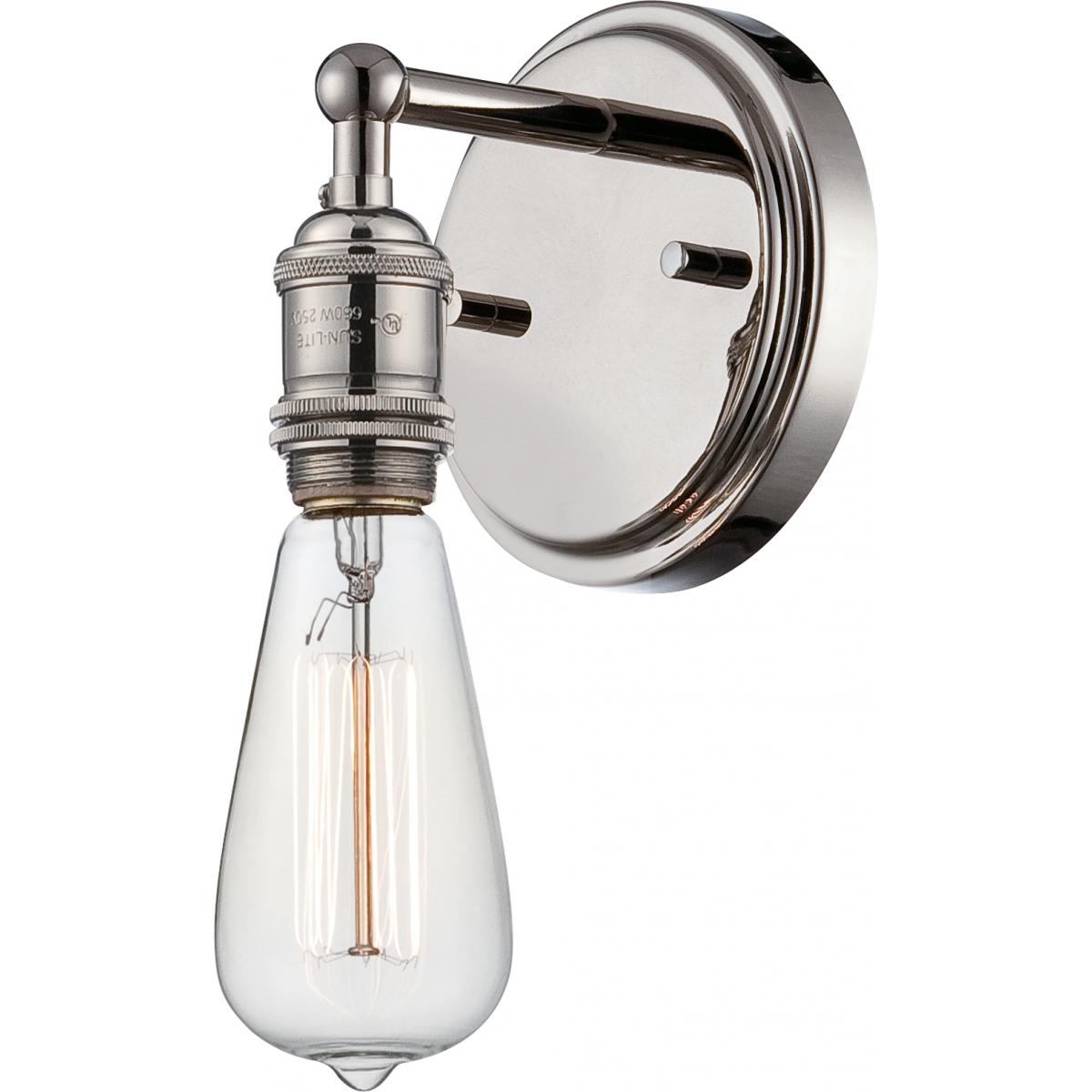 Vintage - 1 Light Sconce - Polished Nickel Finish - Satco 60-5415