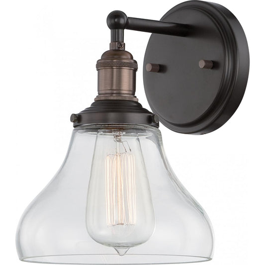 Vintage - 1 Light Sconce with Clear Glass - Rustic Bronze Finish - Satco 60-5513
