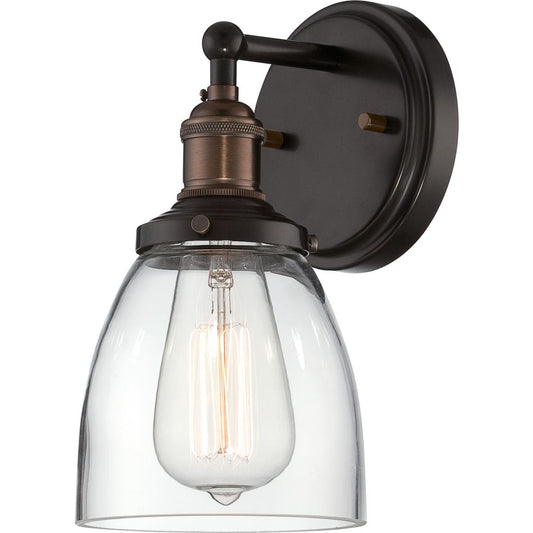 Vintage - 1 Light Sconce with Clear Glass - Rustic Bronze Finish - Satco 60-5514