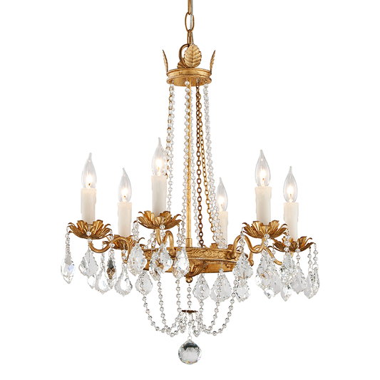 Viola Chandelier - 6-Light - Vintage Gold Leaf - Troy Lighting F5365-VGL
