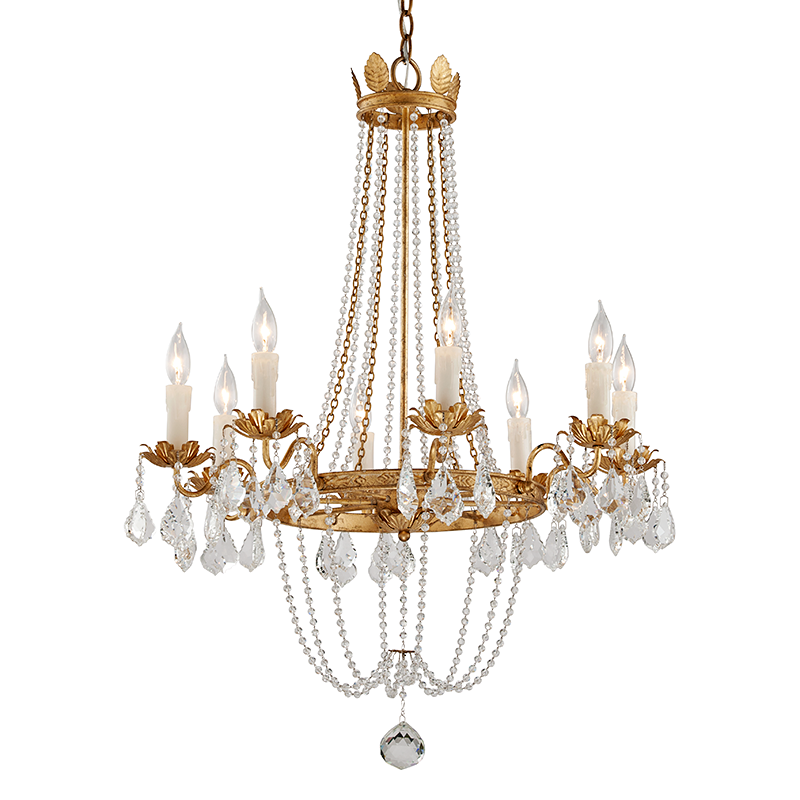 Viola Chandelier - 8-Light - Distressed Gold Leaf - Troy Lighting F5366-VGL