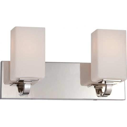 Vista - 2 Light Vanity with Opal Frosted Glass - Polished Nickel Finish - Satco 60-5182