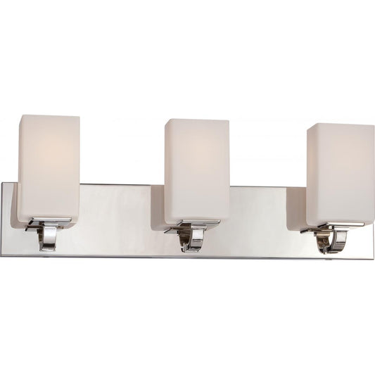 Vista - 3 Light Vanity with Opal Frosted Glass - Polished Nickel Finish - Satco 60-5183