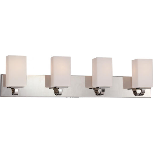 Vista - 4 Light Vanity with Opal Frosted Glass - Polished Nickel Finish - Satco 60-5184