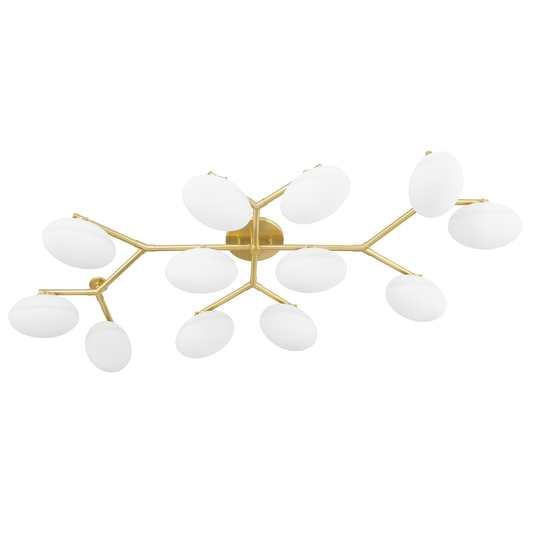 Wagner Semi Flush - 12-Light - Aged Brass by Hudson Valley Lighting