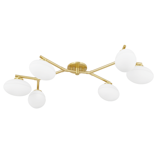 Wagner Semi Flush - 6-Light - Aged Brass by Hudson Valley Lighting