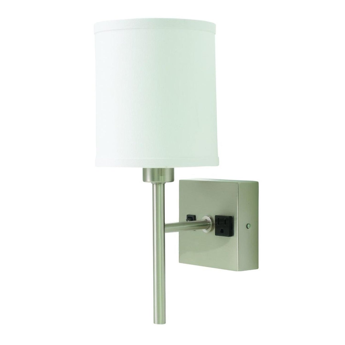 Wall Swing Lamp with Convenience Outlet - WL625-SN - Satin Nickel by House of Troy