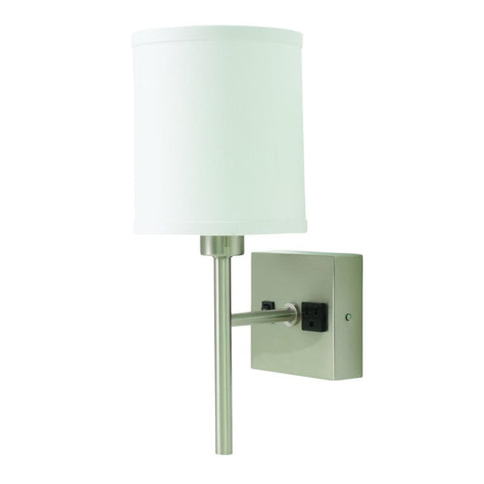 Wall Swing Lamp with Convenience Outlet - WL625-SN - Satin Nickel by House of Troy