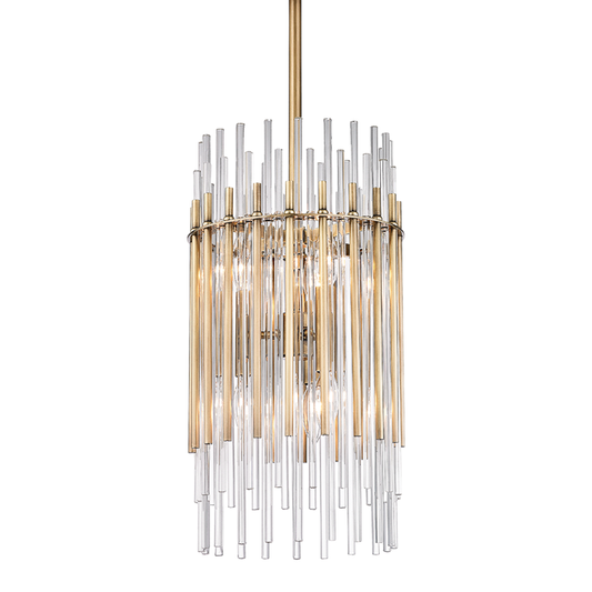 Wallis Pendant - 6-Light - Aged Brass by Hudson Valley Lighting