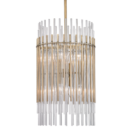 Wallis Pendant - 8-Light - Aged Brass by Hudson Valley Lighting