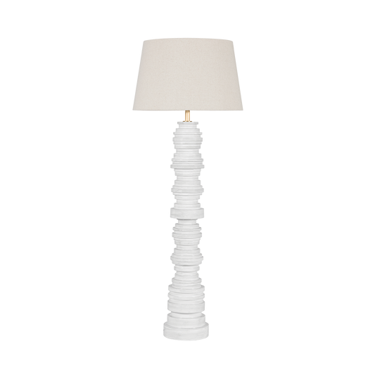 Wayzata Floor Lamp - Aged Brass/ Ceramic Gloss Ivory by Hudson Valley Lighting