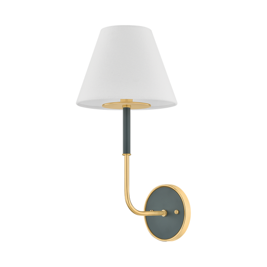 Wedgewood Wall Sconce - 1-Light - Aged Brass/Soft Studio Green by Hudson Valley Lighting