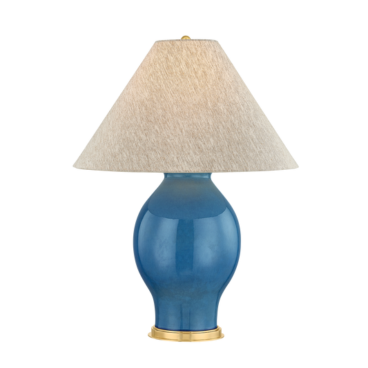 Westhorpe Table Lamp - Aged Brass/Ceramic French Blue by Hudson Valley Lighting