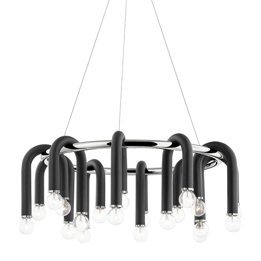 Whit Chandelier - Polished Nickel/Black by Mitzi