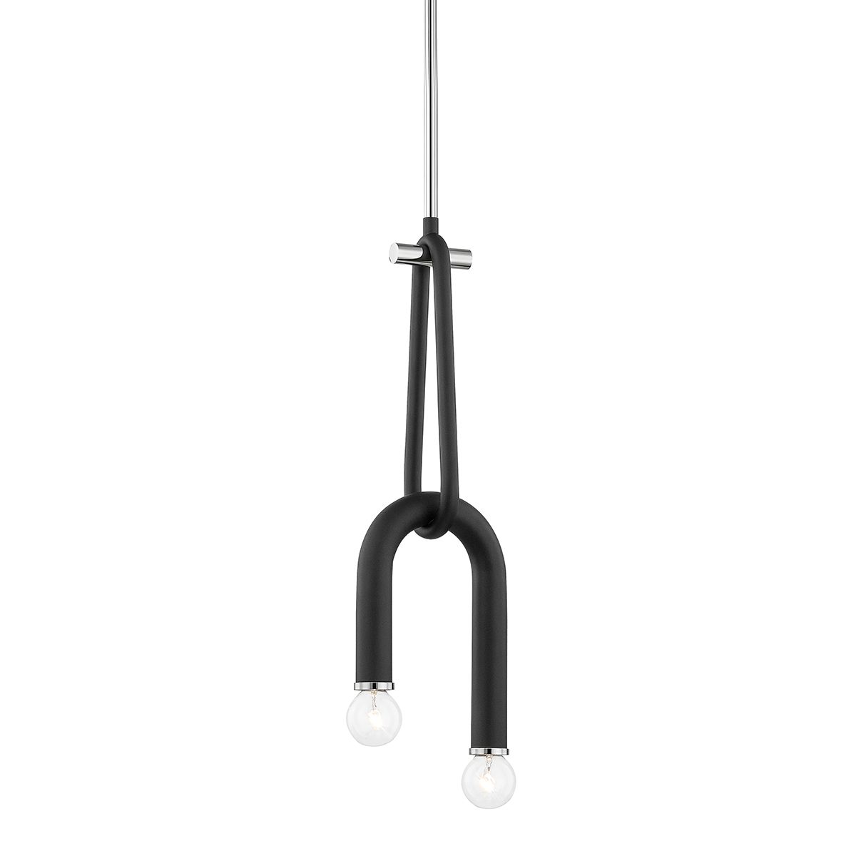 Whit Pendant - Polished Nickel/Black by Mitzi