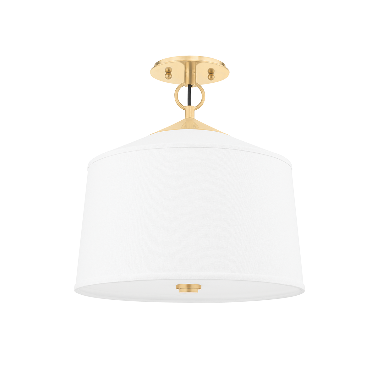 White Plains Semi Flush - Aged Brass by Hudson Valley Lighting