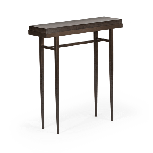 Wick 30" Console Table - Bronze - Maple Espresso Wood Top Accent by Hubbardton Forge