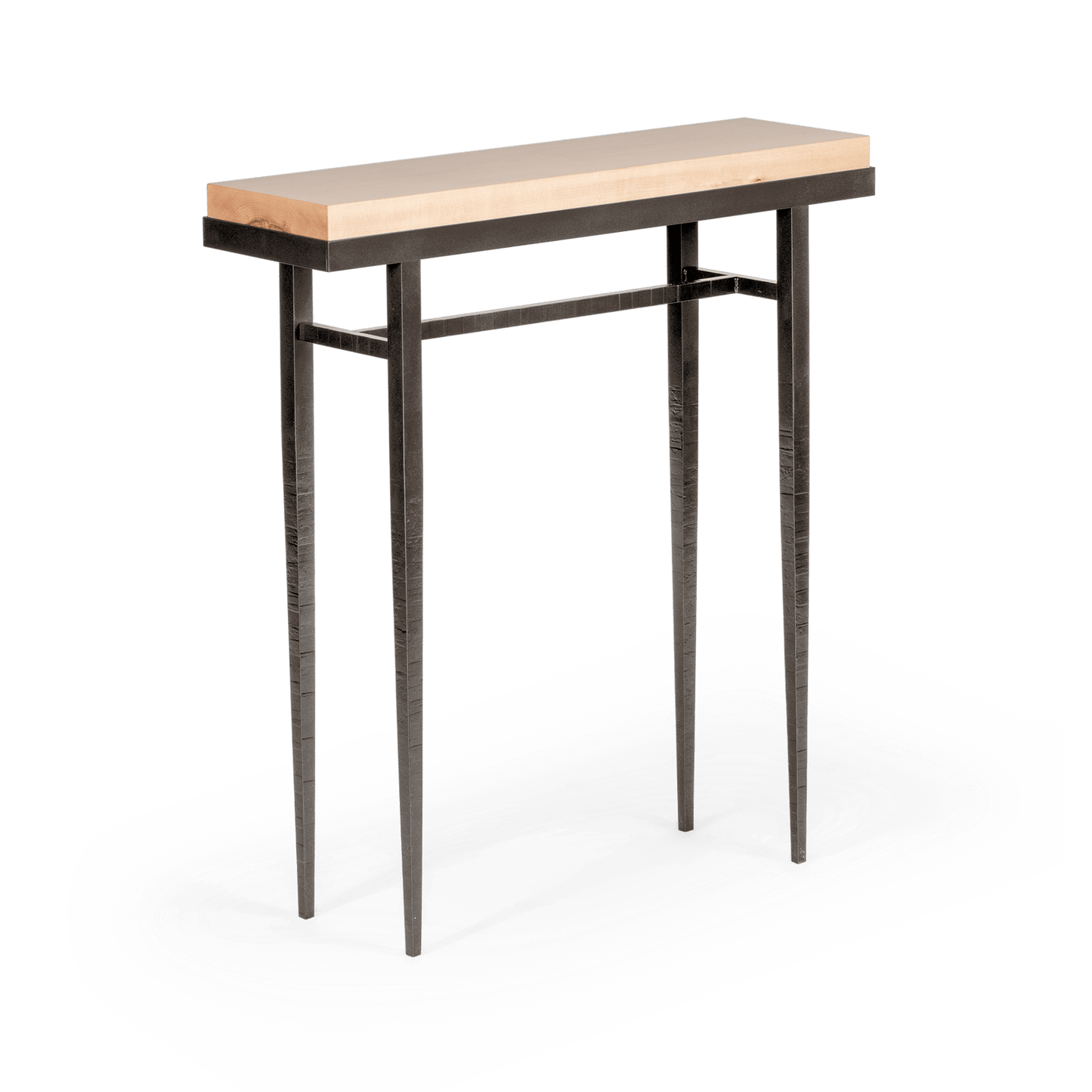 Wick 30" Console Table - Dark Smoke - Maple Natural Wood Top Accent by Hubbardton Forge