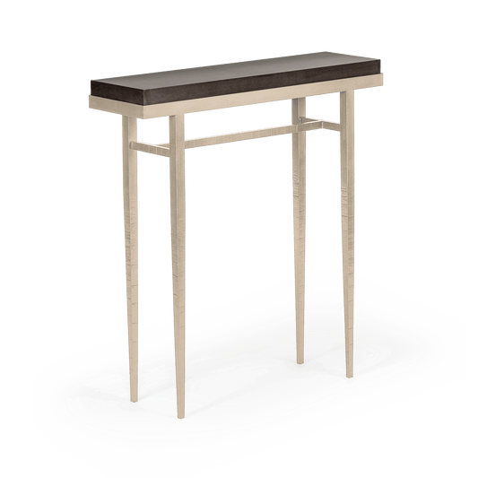 Wick 30" Console Table - Soft Gold - Maple Espresso Wood Top Accent by Hubbardton Forge