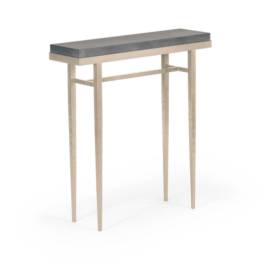 Wick 30" Console Table - Soft Gold - Maple Grey Wood Top Accent by Hubbardton Forge