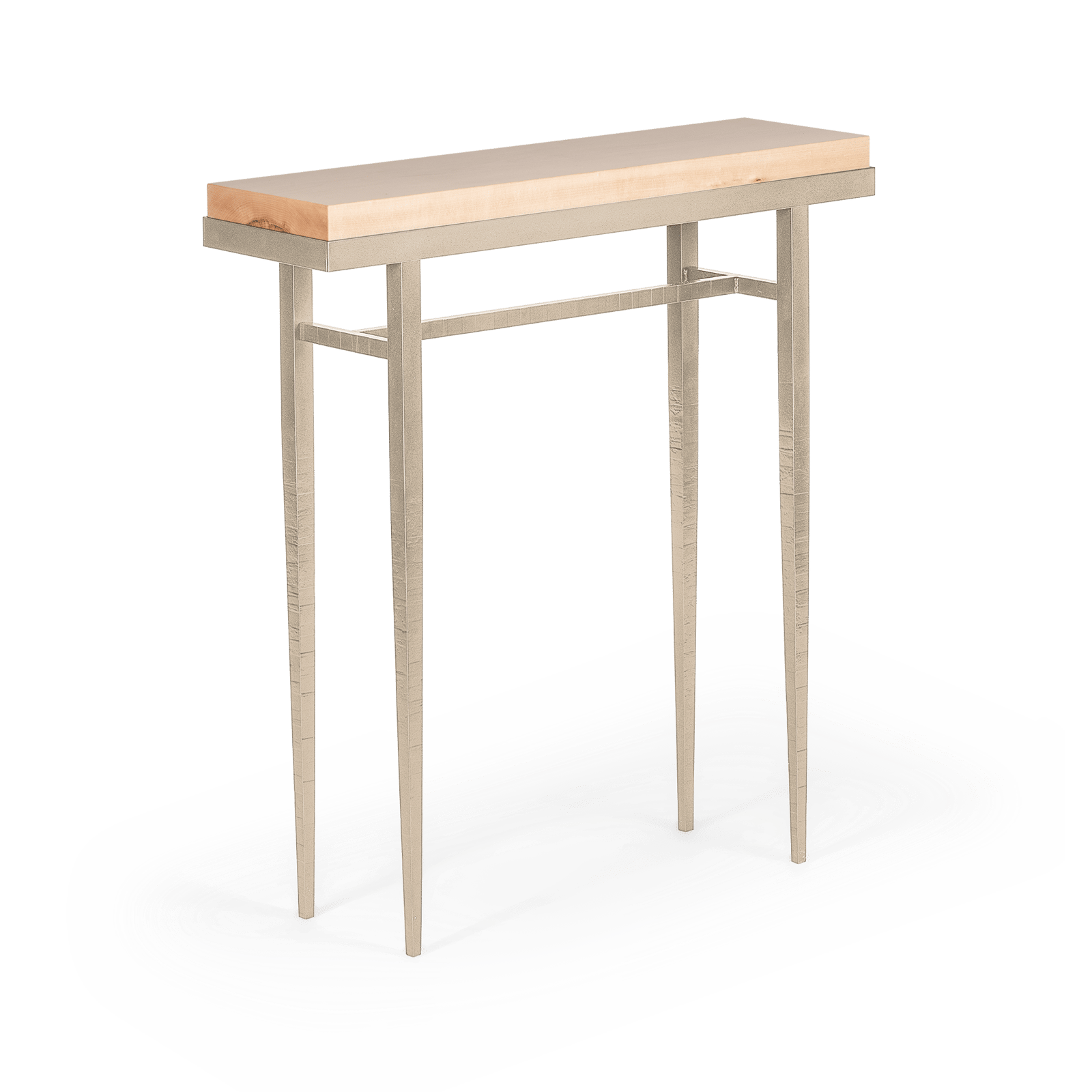 Wick 30" Console Table - Soft Gold - Maple Natural Wood Top Accent by Hubbardton Forge