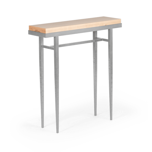 Wick 30" Console Table - Vintage Platinum - Maple Natural Wood Top Accent by Hubbardton Forge