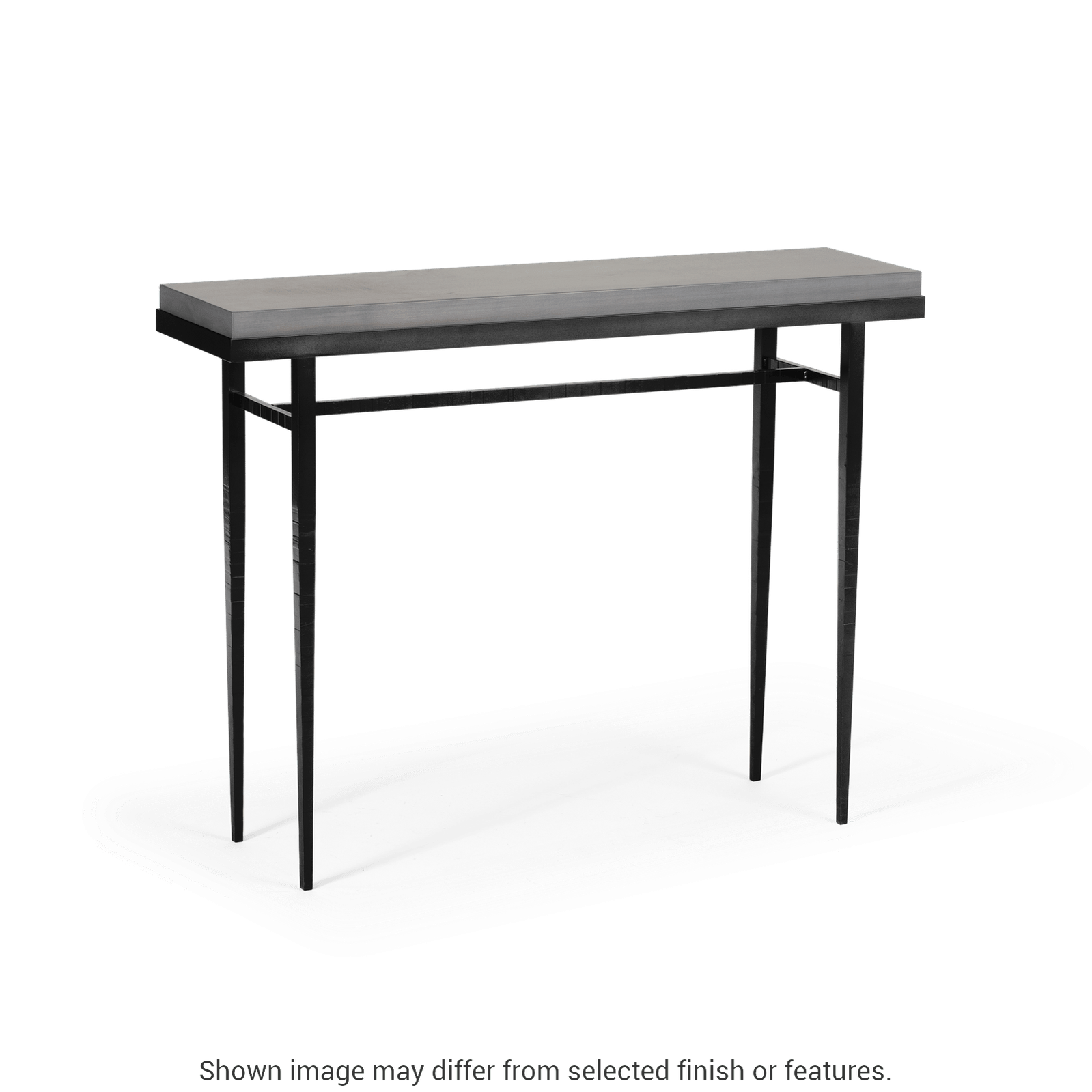 Wick 42" Console Table - Black - Maple Grey Wood Top Accent by Hubbardton Forge