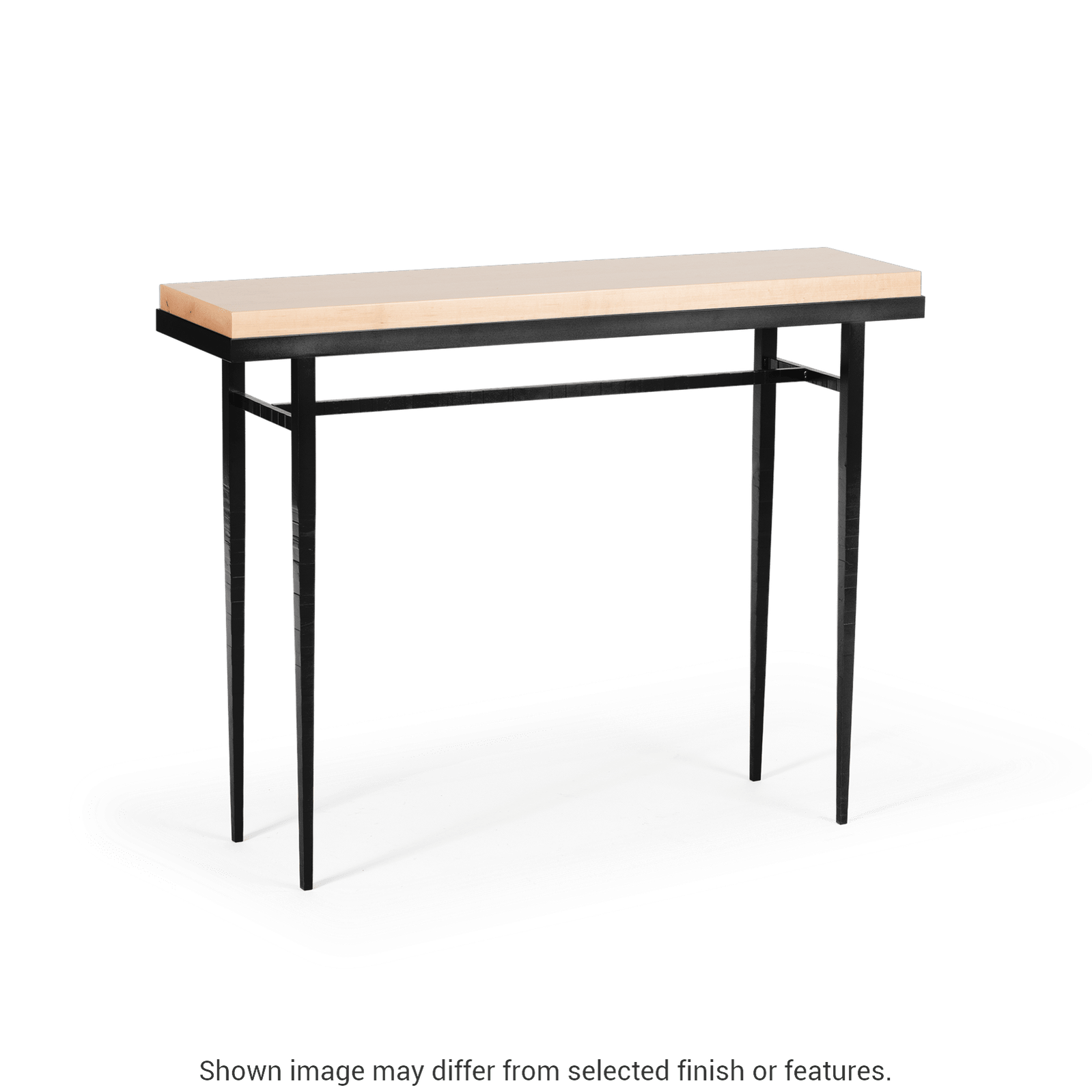 Wick 42" Console Table - Black - Maple Natural Wood Top Accent by Hubbardton Forge
